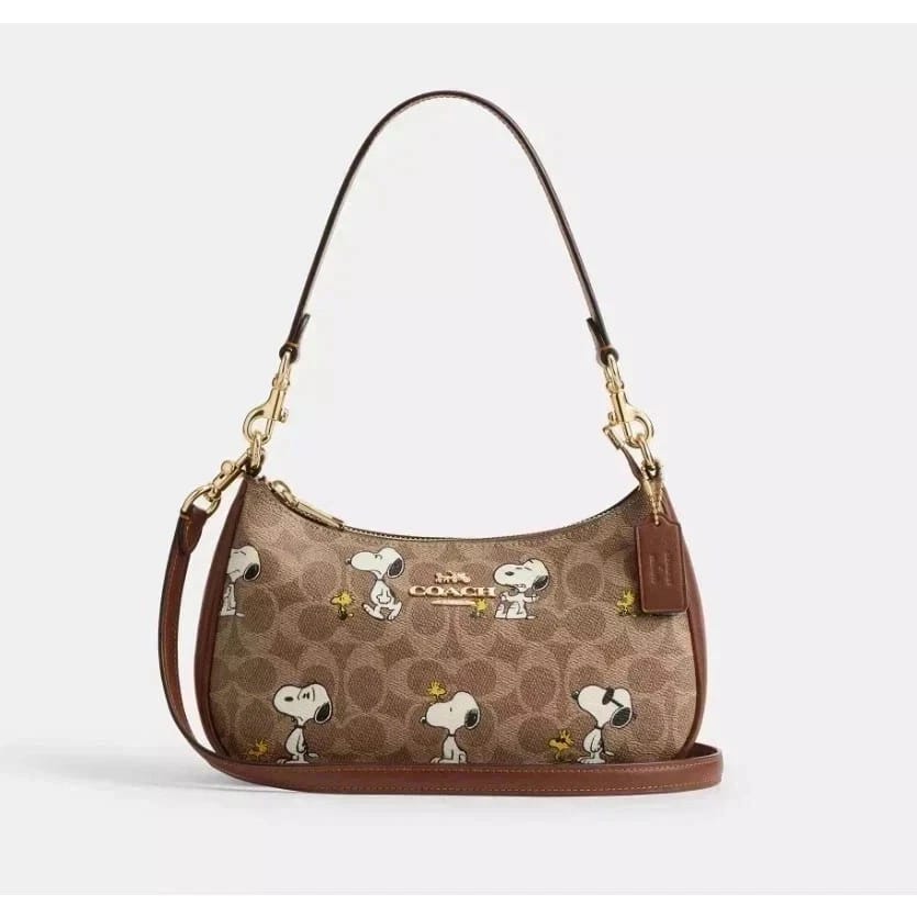 COACH Teri Shoulder Bag Signature Canvas Cherry Print